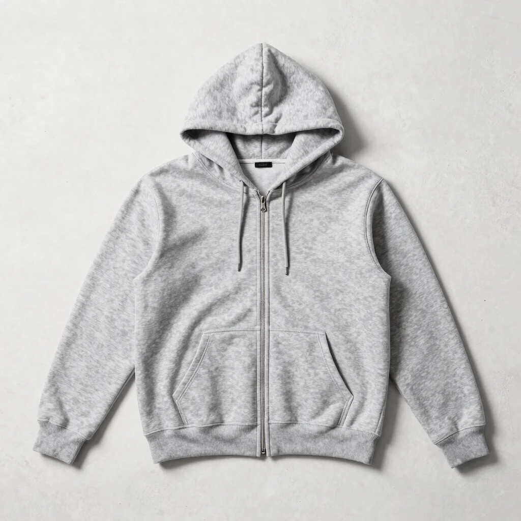 Linear Zip-Front Heavyweight Hoodie